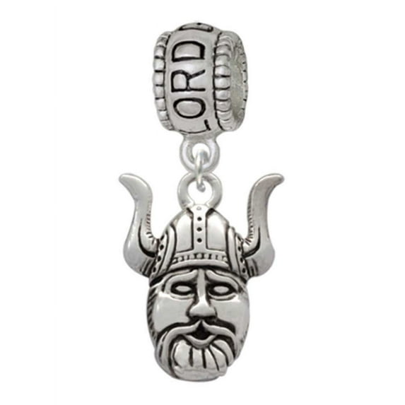 Delight Jewelry Silvertone Large Viking - Mascot Lord Guide Me Charm Bead