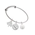 thumbnail image 1 of Delight Jewelry Silvertone Large Volleyball Silvertone Let Things Go Tree Charm Bangle Bracelet, 1 of 4