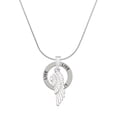 thumbnail image 1 of Delight Jewelry Silvertone Large White Enamel Angel Wing Live Ring Charm Necklace, 18", 1 of 4