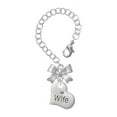 thumbnail image 1 of Delight Jewelry Silvertone Large Wife Heart - Silvertone Bow Charm Accessory for Tumblers and Thermal Cups, 1 of 4