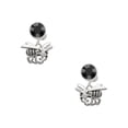 thumbnail image 1 of Delight Jewelry Silvertone Large Yellow Jacket - Mascot Black Crystal Clip on Earrings, 1 of 5