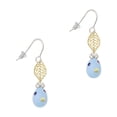 thumbnail image 1 of Delight Jewelry Silvertone Light Blue Easter Egg with Multicolored Crystal Dots Goldtone Leaf French Earrings, 1 of 4