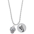 thumbnail image 1 of Delight Jewelry Silvertone Lighthouse, Ship Wheel, Anchor Spinner Silvertone Script Initial Disc - G - Charm Necklace, 20"+3", 1 of 4