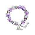 thumbnail image 1 of Delight Jewelry Silvertone Lil Sister Purple Butterfly Bead Charm Bracelet, 7"+1" Extender, 1 of 1
