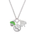 thumbnail image 1 of Delight Jewelry Silvertone Lime Green Center Spinner Let Things Go Fall Zoey Charm Necklace, 28", 1 of 4