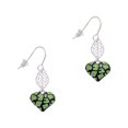 thumbnail image 1 of Delight Jewelry Silvertone Lime Green Cheetah Print Heart Silvertone Leaf French Earrings, 1 of 5