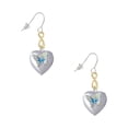 thumbnail image 1 of Delight Jewelry Silvertone Lime Green & Hot Blue Butterfly Locket Gold Tone Infinity French Earrings, 1 of 4