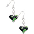 thumbnail image 1 of Delight Jewelry Silvertone Lime Green Large Cheetah Print Heart Silver tone Infinity French Earrings, 1 of 4
