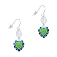 thumbnail image 1 of Delight Jewelry Silvertone Lime Green & Silvertone Hot Blue Heart with Black Ruffles Silvertone Leaf French Earrings, 1 of 5