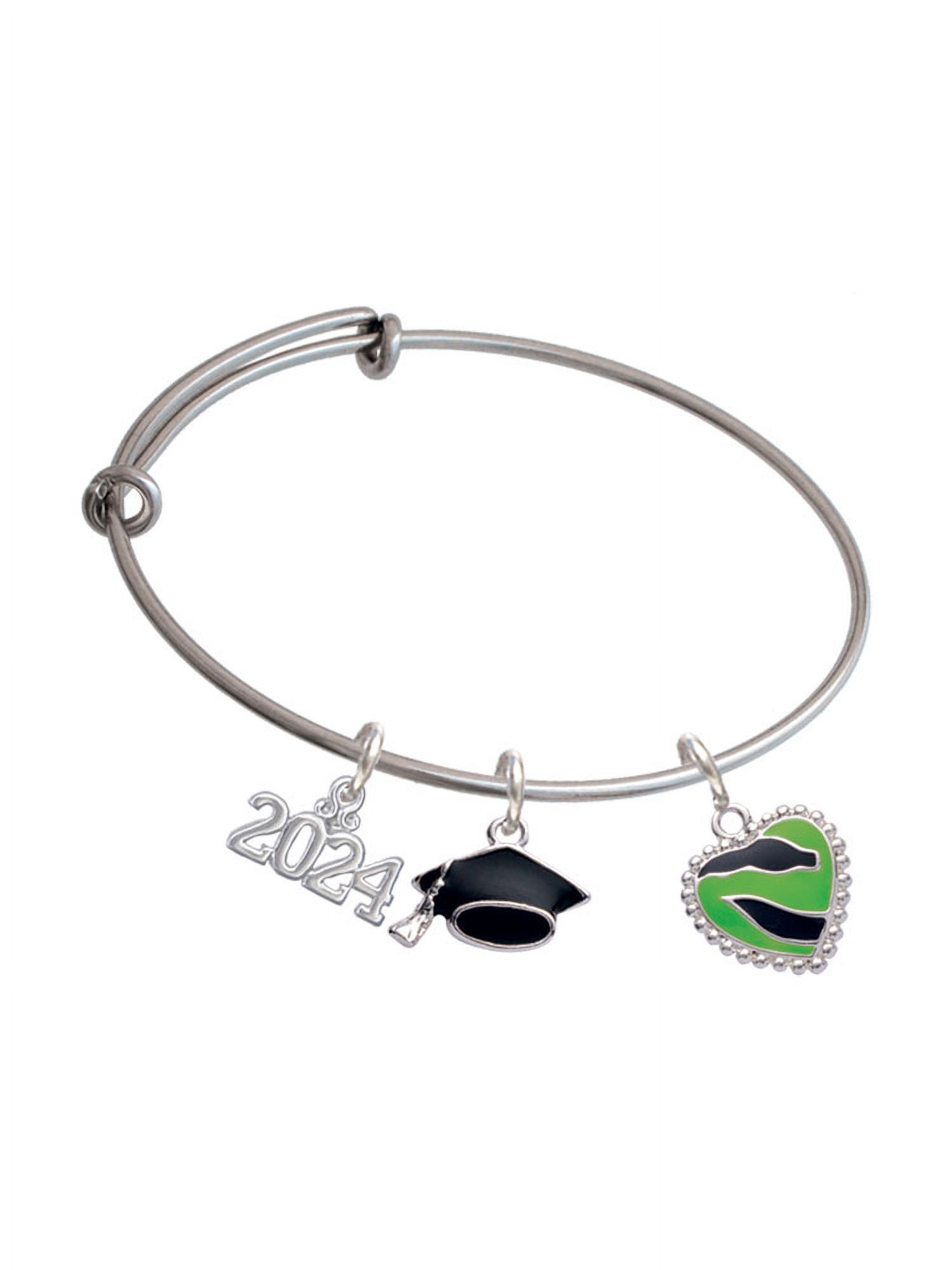 Delight Jewelry Silvertone Lime Green Zebra Print Heart Silvertone