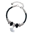 thumbnail image 1 of Delight Jewelry Silvertone Little Bird - Grandmother Celtic Knot Leather Bead Bracelet, 7"+2" Extender, 1 of 4