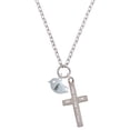 thumbnail image 1 of Delight Jewelry Silvertone Little Bird Initial - K - I Set You Apart Engraved Cross Zoey Necklace, 28", 1 of 4