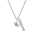 thumbnail image 1 of Delight Jewelry Silvertone Little Bird Initial - L - Silvertone Fearless Bar Charm Necklace, 23", 1 of 4