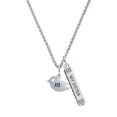 thumbnail image 1 of Delight Jewelry Silvertone Little Bird Initial - M - Silvertone Always My Sister Bar Charm Necklace, 23", 1 of 4
