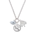 thumbnail image 1 of Delight Jewelry Silvertone Little Bird Initial - V - Let Things Go Fall Zoey Charm Necklace, 28", 1 of 4