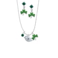 thumbnail image 1 of Delight Jewelry Silvertone Little Bird Initial - X - Green Shamrock Necklace and Clover Earrings Jewelry Set, 1 of 4