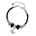 thumbnail image 1 of Delight Jewelry Silvertone Little Bird Initial - Z - Mom Celtic Knot Leather Bead Bracelet, 7"+2" Extender, 1 of 4