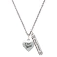 thumbnail image 1 of Delight Jewelry Silvertone Little Sister Heart Silvertone Best Friends Forever Bar Charm Necklace, 23", 1 of 4