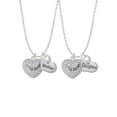 thumbnail image 1 of Delight Jewelry Silvertone Little Sister on AB Crystal Heart Mother & Daughter Heart Necklaces (Set of 2), 19"+2", 1 of 4