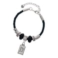 thumbnail image 1 of Delight Jewelry Silvertone Live Long Best Friend Celtic Knot Leather Bead Bracelet, 7"+2" Extender, 1 of 4