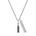 thumbnail image 1 of Delight Jewelry Silvertone London's Big Ben Clock Tower Silvertone Forever Bar Charm Necklace, 23", 1 of 4
