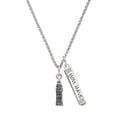 thumbnail image 1 of Delight Jewelry Silvertone London's Big Ben Clock Tower Silvertone Live the Life You Have Imagined Bar Charm Necklace, 23", 1 of 4