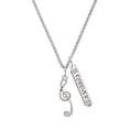 thumbnail image 1 of Delight Jewelry Silvertone Long Curly Clef Silvertone Forever Bar Charm Necklace, 23", 1 of 4
