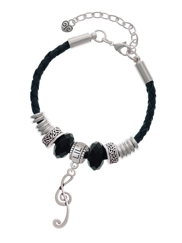 Delight Jewelry Silvertone Long Curly Clef Sister Celtic Knot Leather ...