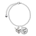 thumbnail image 1 of Delight Jewelry Silvertone Longhorn - Texas - Domed Thank You Charm Bracelet, 6"+2", 1 of 5