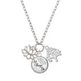 thumbnail image 1 of Delight Jewelry Silvertone Lotus Outline Let Things Go Fall Zoey Charm Necklace, 28", 1 of 4