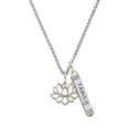 thumbnail image 1 of Delight Jewelry Silvertone Lotus Outline Silvertone Family Bar Charm Necklace, 23", 1 of 1