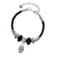 thumbnail image 1 of Delight Jewelry Silvertone Love Forever Spinner Middle Sister Celtic Knot Leather Bead Bracelet, 7"+2" Extender, 1 of 4