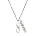 thumbnail image 1 of Delight Jewelry Silvertone Love Infinity Sign Silvertone Sisters Best Friends Forever Bar Charm Necklace, 23", 1 of 4