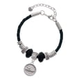 thumbnail image 1 of Delight Jewelry Silvertone Love - Round Seal Best Friend Celtic Knot Leather Bead Bracelet, 7"+2" Extender, 1 of 4