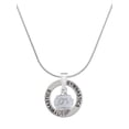 thumbnail image 1 of Delight Jewelry Silvertone Love on White Spinners Gymnastics Ring Charm Necklace, 18", 1 of 4