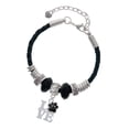 thumbnail image 1 of Delight Jewelry Silvertone Love with Black Paw Big Sister Celtic Knot Leather Bead Bracelet, 7"+2" Extender, 1 of 4