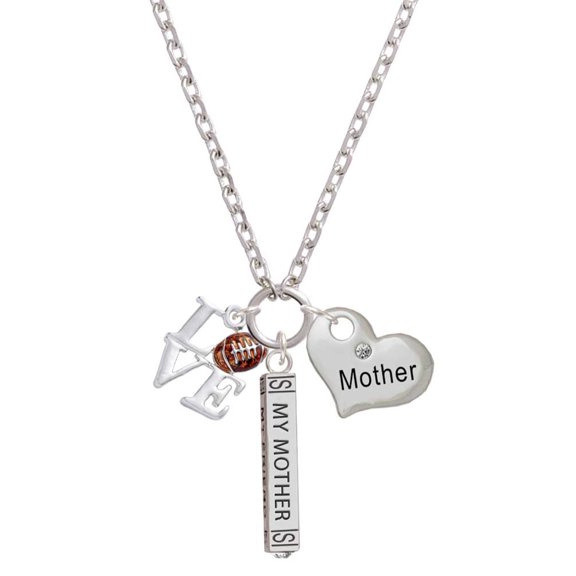 Delight Jewelry Silvertone Love with Football Always My Mother Bar Zoe Necklace
