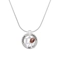 thumbnail image 1 of Delight Jewelry Silvertone Love with Football Laugh Ring Charm Necklace, 18", 1 of 4