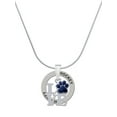 thumbnail image 1 of Delight Jewelry Silvertone Love with Navy Blue Paw Hockey Ring Charm Necklace, 18", 1 of 4