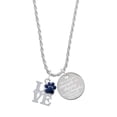thumbnail image 1 of Delight Jewelry Silvertone Love with Navy Blue Paw She is Clothed in Stength and Dignity Charm Necklace, 20"+3", 1 of 4
