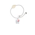 thumbnail image 1 of Delight Jewelry Silvertone Love with Pink Paw - Goldtone Leaf Delicate Bracelet, 6.25+1.75", 1 of 4