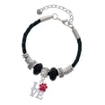 thumbnail image 1 of Delight Jewelry Silvertone Love with Red Paw Aunt Celtic Knot Leather Bead Bracelet, 7"+2" Extender, 1 of 4