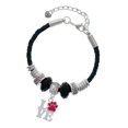 thumbnail image 1 of Delight Jewelry Silvertone Love with Red Paw Daughter Celtic Knot Leather Bead Bracelet, 7"+2" Extender, 1 of 4