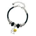 thumbnail image 1 of Delight Jewelry Silvertone Love with Tennis Ball Middle Sister Celtic Knot Leather Bead Bracelet, 7"+2" Extender, 1 of 4