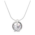 thumbnail image 1 of Delight Jewelry Silvertone Love with Vanilla Cupcake Gymnastics Ring Charm Necklace, 18", 1 of 4