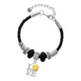 thumbnail image 1 of Delight Jewelry Silvertone Love with Yellow Paw Granddaughter Celtic Knot Leather Bead Bracelet, 7"+2" Extender, 1 of 4
