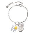 thumbnail image 1 of Delight Jewelry Silvertone Love with Yellow Paw Silvertone Discover Dream Explore Zoey Charm Bracelet, 6.5+2" Extender, 1 of 4