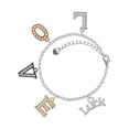 thumbnail image 1 of Delight Jewelry Silvertone Luck Multi-Colored Crystal Love Charm Bracelet, 1 of 5