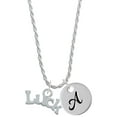 thumbnail image 1 of Delight Jewelry Silvertone Luck Silvertone Script Initial Disc - A - Charm Necklace, 20"+3", 1 of 4