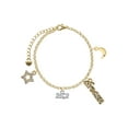 thumbnail image 1 of Delight Jewelry Silvertone Marathon - 26.2 with Pink Crystal Goldtone Dream Big Charm Bracelet, 7.5+2" Extender, 1 of 4